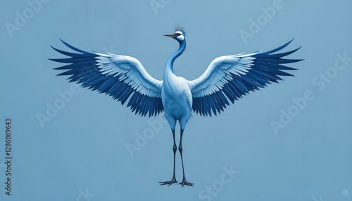 Elevated Grace: A Blue Crane in Flight