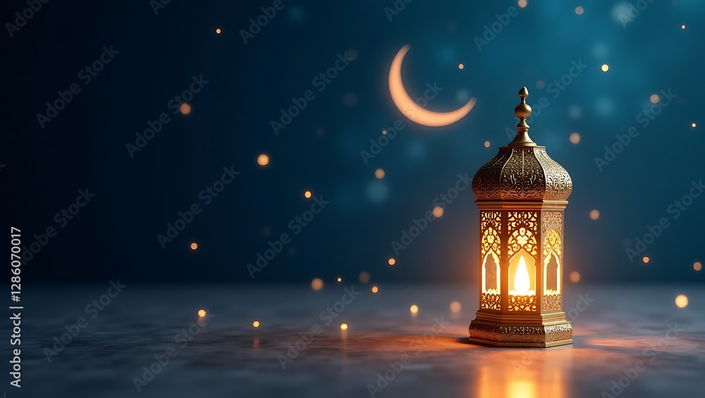 Islamic lantern, glowing lights, ornate architecture, Ramadan, Eid celebration, 3D rendering, Islamic lantern, glowing lights, ornate architecture, Ramadan, Eid celebration, 3D rendering,
