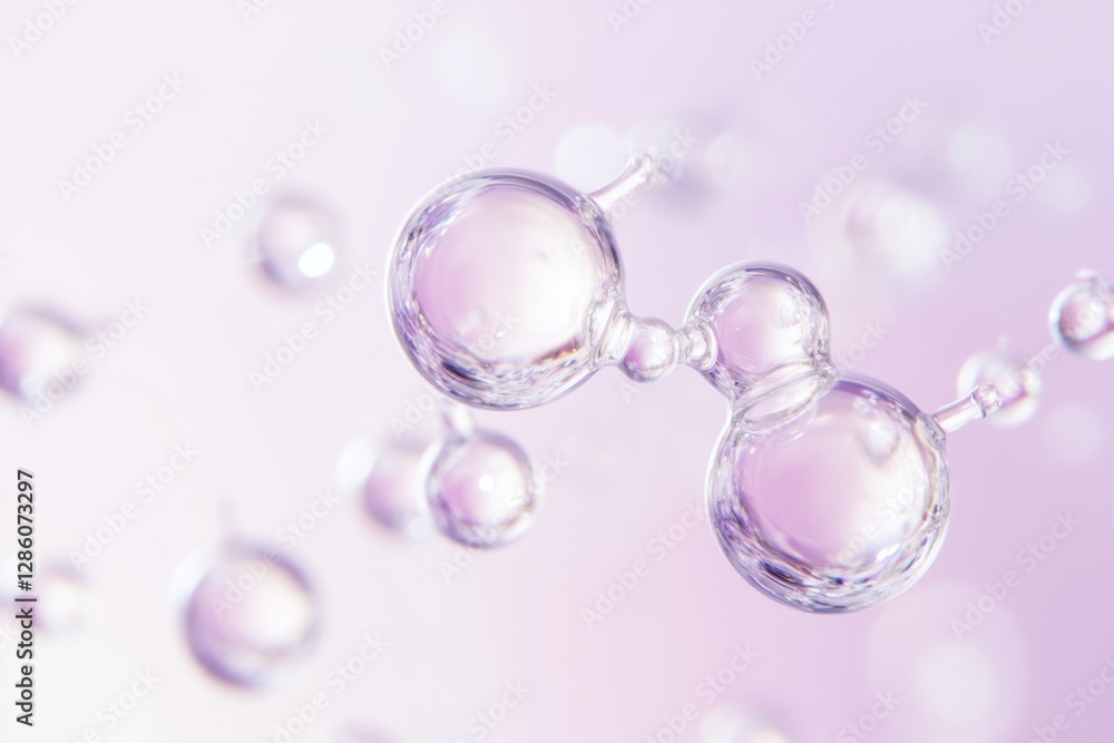 Delicate molecules floating gracefully in a pastel-hued environment showcasing the beauty of science in motion. Generative AI Delicate molecules floating gracefully in a pastel-hued environment showcasing the beauty of science in motion. Generative AI