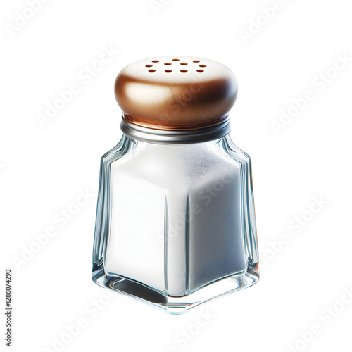 glass salt shaker isolated on white background