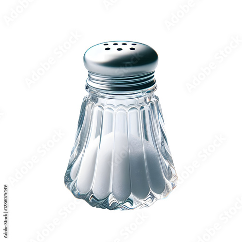 glass salt shaker isolated on white background