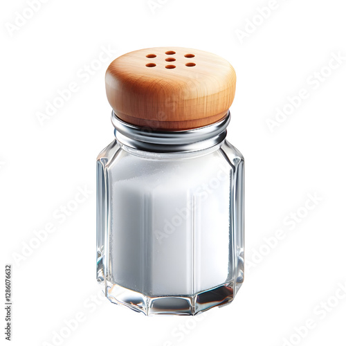 glass salt shaker isolated on white background