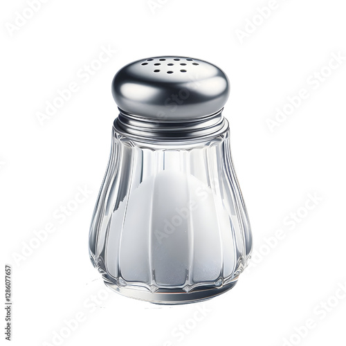 glass salt shaker isolated on white background