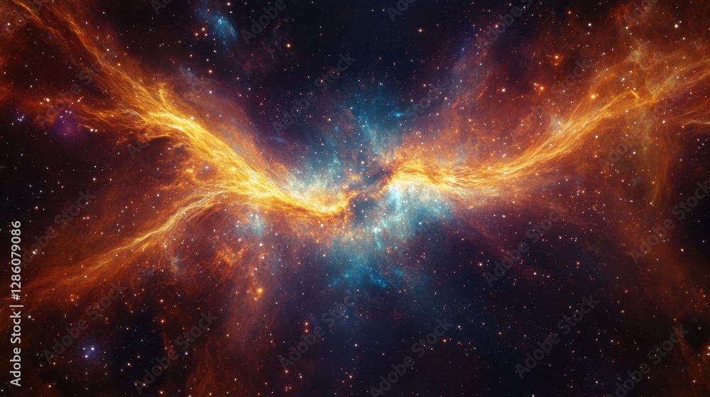 A cosmic bridge of intertwining nebula strands links two distant galaxies A cosmic bridge of intertwining nebula strands links two distant galaxies