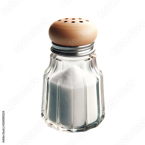 glass salt shaker isolated on white background