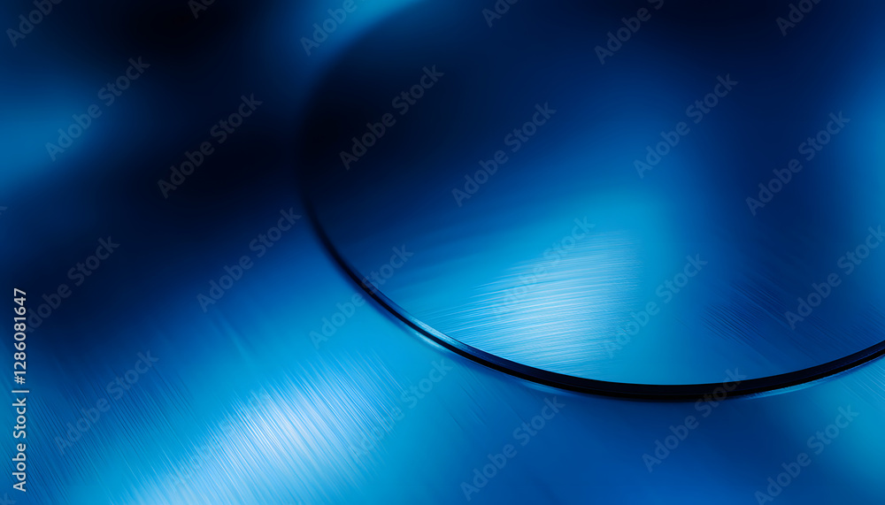 Modern blue abstract background, the look of stainless steel, circular lines on a blue background Modern blue abstract background, the look of stainless steel, circular lines on a blue background