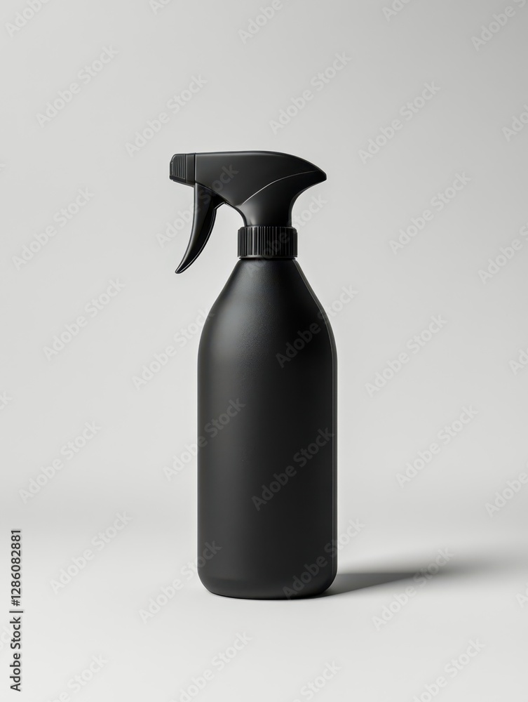 black spray bottle and a plastic stock photo black spray bottle and a plastic stock photo