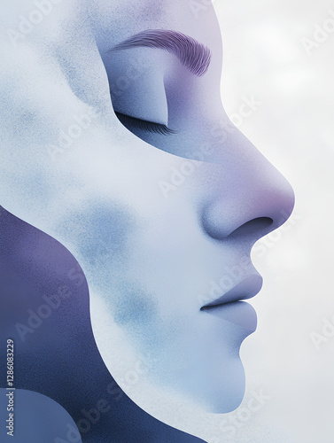 Wallpaper Mural blue face of woman Torontodigital.ca