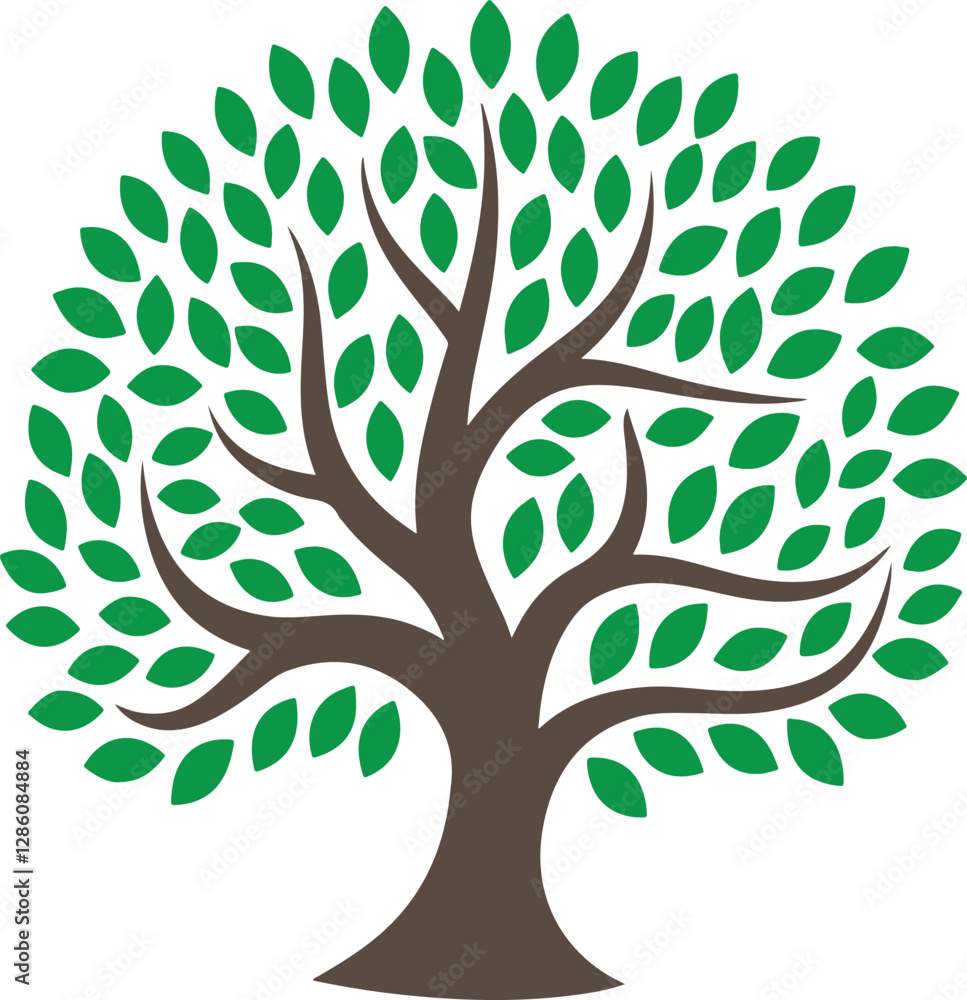 Obraz premium Elegant stylized tree graphic design, tree vector illustration 