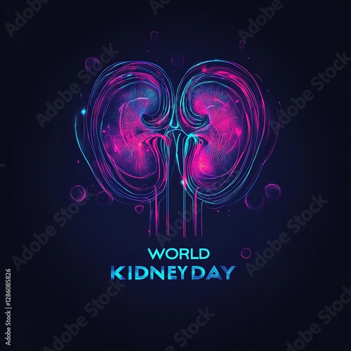 Wallpaper Mural World Kidney Day poster design featuring intricate carbon fiber abstract human grill line vector on dark blue background, with text space Torontodigital.ca
