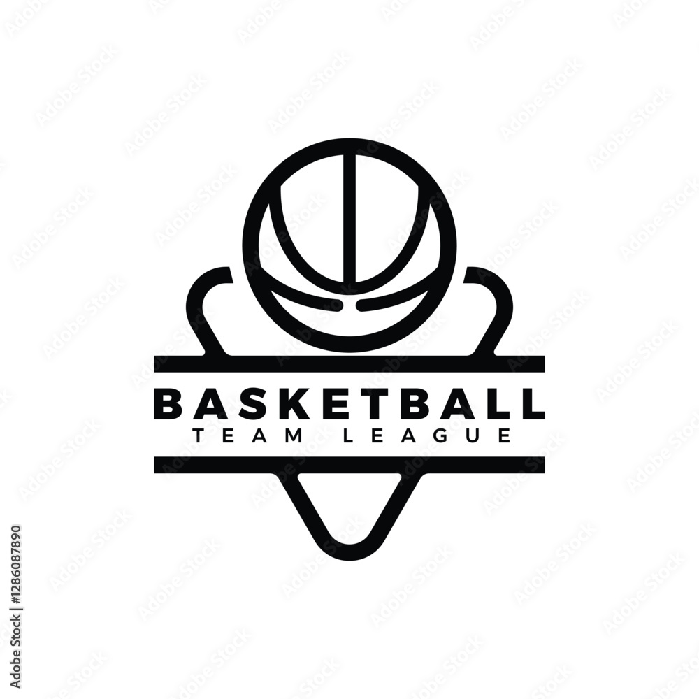 Basketball club logo template, emblem, designs with ball. Sport badge vector illustration Basketball club logo template, emblem, designs with ball. Sport badge vector illustration