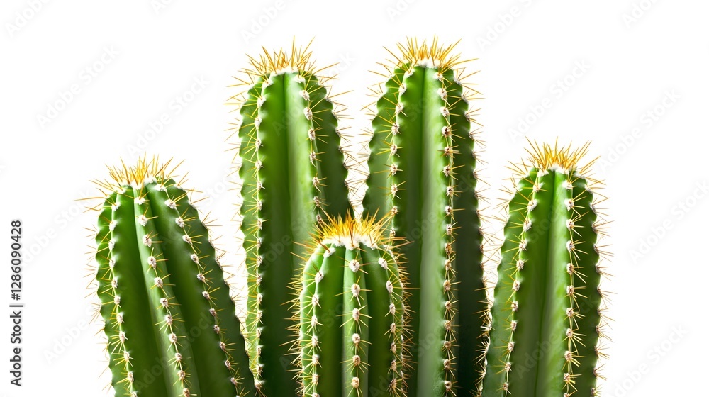 A bright green cactus, clean white background, transparent isolate A bright green cactus, clean white background, transparent isolate