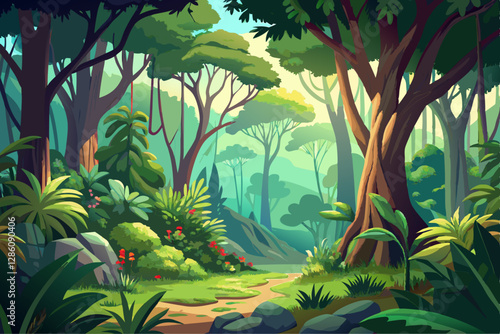 vector of  lush forest