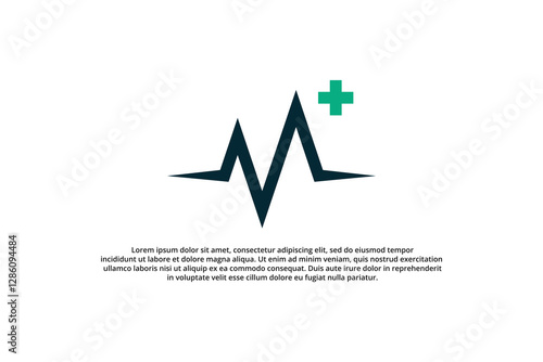 letter m and heartbeat hospital logo