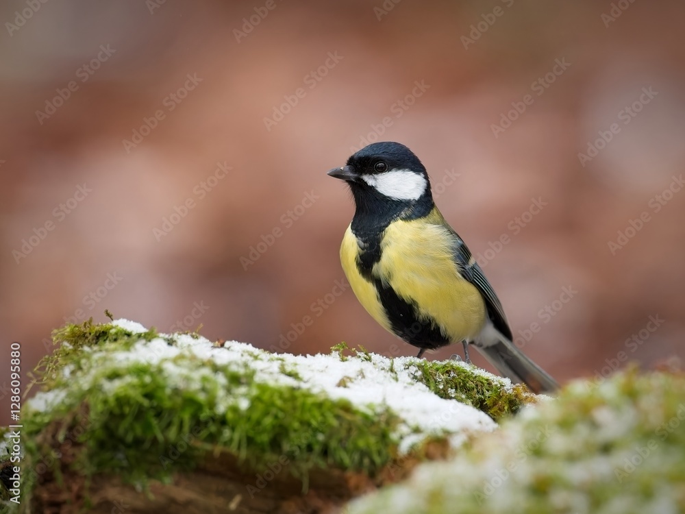 Great Tit Standing on a Fallen Tree Trunk Great Tit Standing on a Fallen Tree Trunk