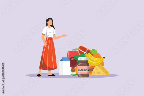 Nutrition concept. Colored flat vector illustration isolated