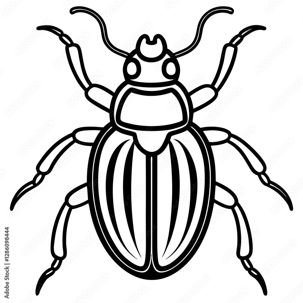 Simple Beetle Vector Art in Single Line Simple Beetle Vector Art in Single Line