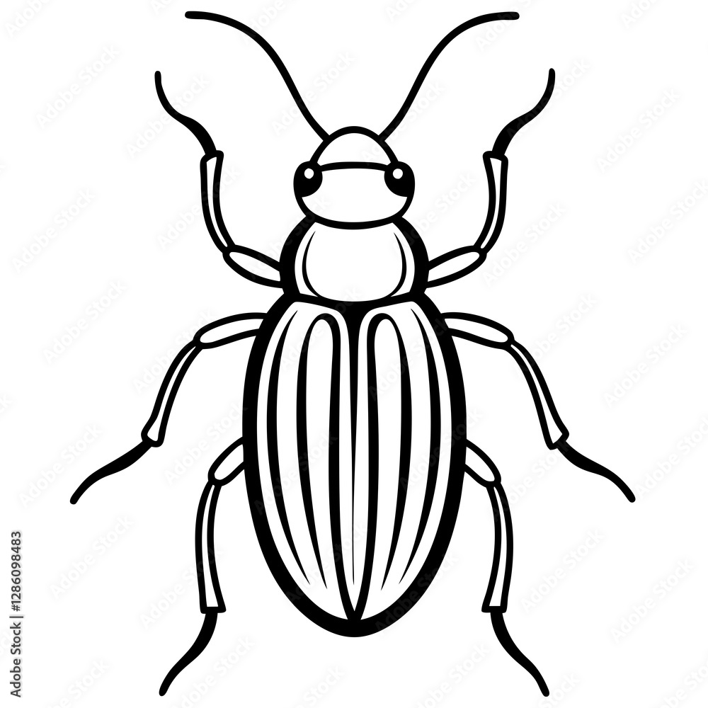 Simple Beetle Vector Art in Single Line Simple Beetle Vector Art in Single Line