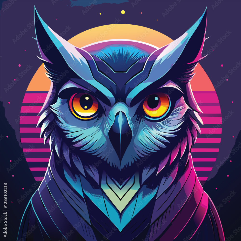 Obraz premium Majestic Owl with Abstract Eyes