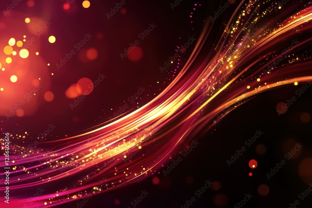 Naklejka premium Vibrant swirls of light create an enchanting atmosphere in a mesmerizing display of colors and movement. Generative AI