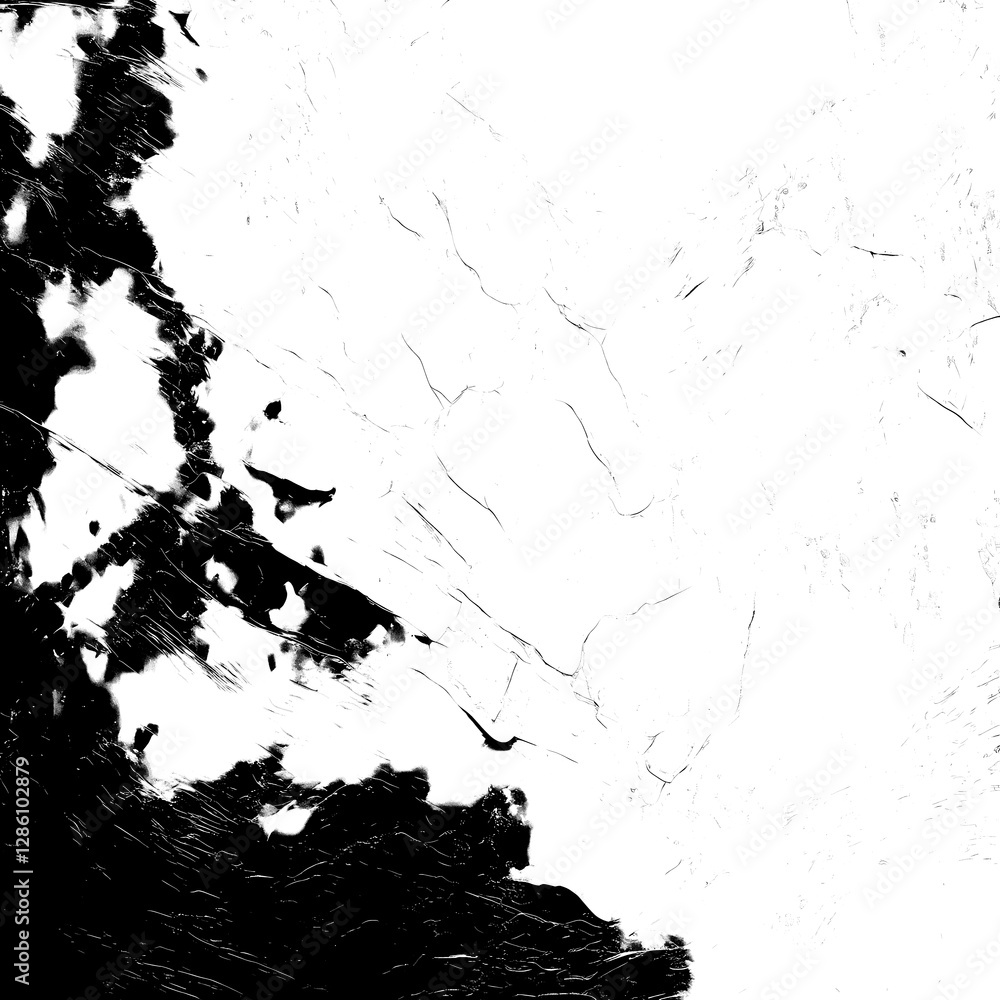 Obraz premium High-detailed abstract grunge black and white distressed texture background. Press-quality texture to use as overlay and blend, perfect for adding depth and character to your designs.