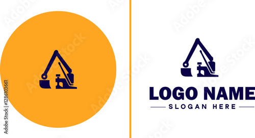 Industrial Equipment icon Machinery Industrial tools Manufacturing equipment flat logo sign symbol editable vector