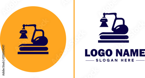 Industrial Equipment icon Machinery Industrial tools Manufacturing equipment flat logo sign symbol editable vector