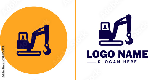 Industrial Equipment icon Machinery Industrial tools Manufacturing equipment flat logo sign symbol editable vector