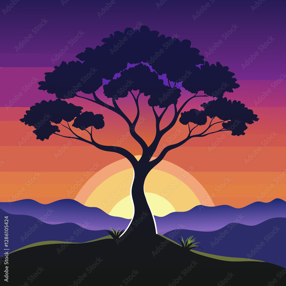 dramatic silhouette of tree against twilight sky dramatic silhouette of tree against twilight sky