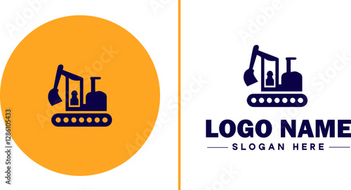 Industrial Equipment icon Machinery Industrial tools Manufacturing equipment flat logo sign symbol editable vector