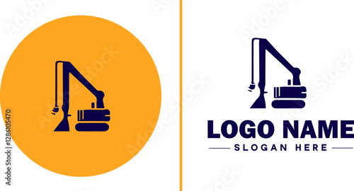 Industrial Equipment icon Machinery Industrial tools Manufacturing equipment flat logo sign symbol editable vector