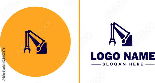 Industrial Equipment icon Machinery Industrial tools Manufacturing equipment flat logo sign symbol editable vector