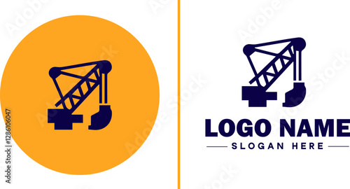 Industrial Equipment icon Machinery Industrial tools Manufacturing equipment flat logo sign symbol editable vector