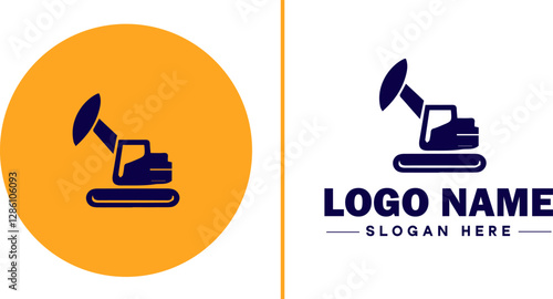 Industrial Equipment icon Machinery Industrial tools Manufacturing equipment flat logo sign symbol editable vector
