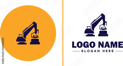 Industrial Equipment icon Machinery Industrial tools Manufacturing equipment flat logo sign symbol editable vector