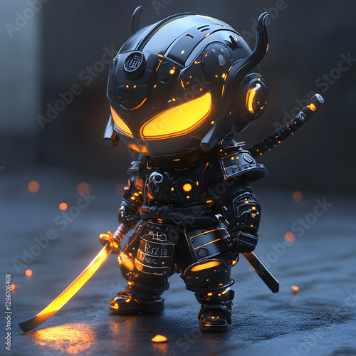 Fierce Futuristic Samurai Robot