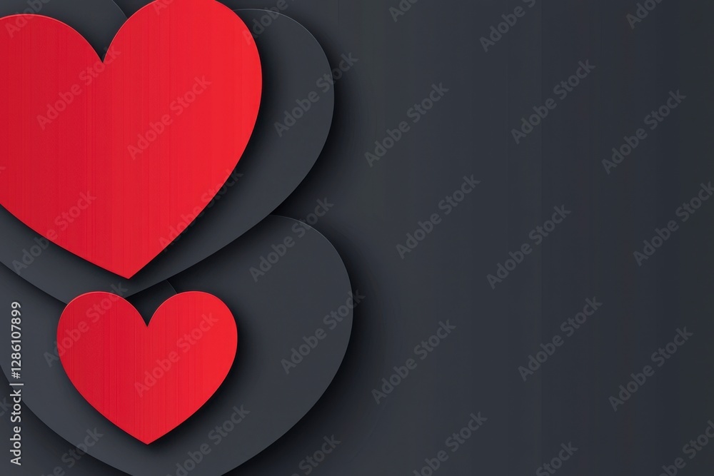 Obraz premium Colorful Paper Hearts on a Dark Background for Romantic Themes