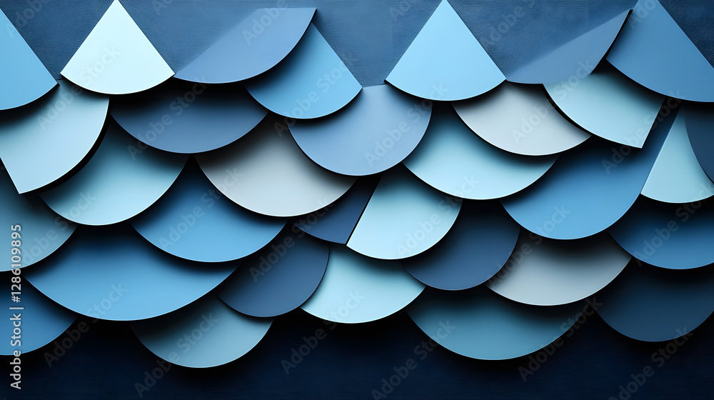 Abstract Blue Scale Pattern: A visually captivating abstract pattern composed of overlapping semi-circular shapes, evoking the serenity and depth of the ocean. Abstract Blue Scale Pattern: A visually captivating abstract pattern composed of overlapping semi-circular shapes, evoking the serenity and depth of the ocean.
