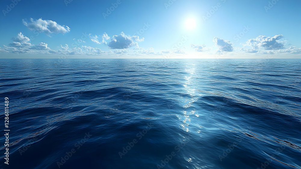 Fototapeta premium Vast Open Ocean Horizon At Sunrise