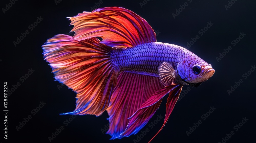 Fototapeta premium Vibrant Siamese Fighting Fish Colorful Betta Splendor