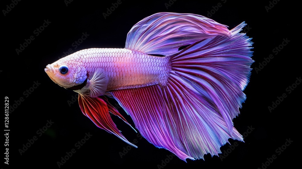 Fototapeta premium Vibrant Purple Pink Siamese Fighting Fish Betta Splendens