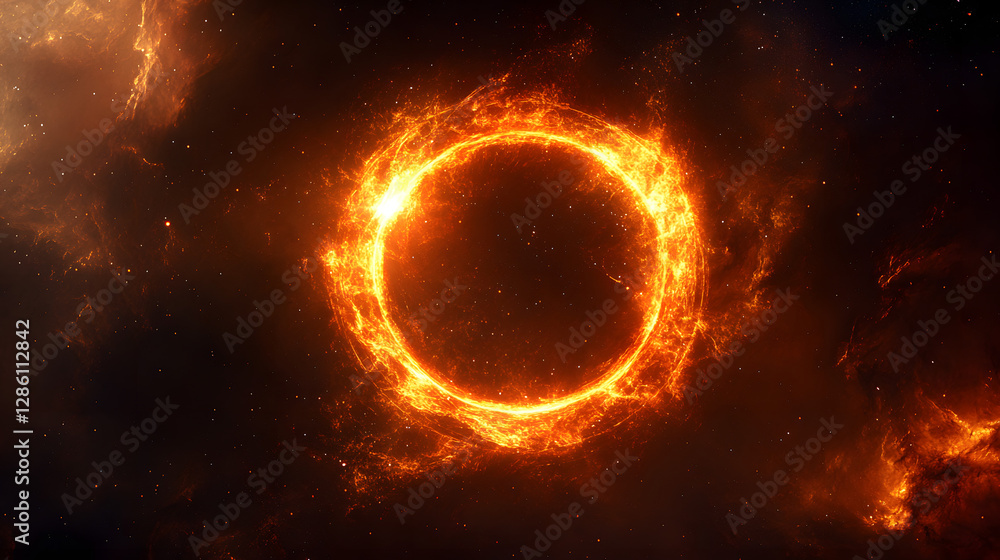 Obraz premium Solar Flare Spectacle: A breathtaking view of a vibrant solar flare erupting in the vast expanse of space, showcasing intense energy, cosmic beauty, and the raw power of the universe.
