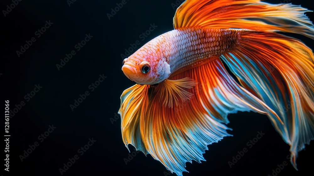 Stunning Orange Betta Fish Aquatic Life Macro Photography Stunning Orange Betta Fish Aquatic Life Macro Photography