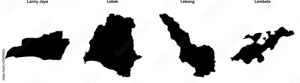 Lanny Jaya, Lebak, Lebong, Lembata outline maps Lanny Jaya, Lebak, Lebong, Lembata outline maps