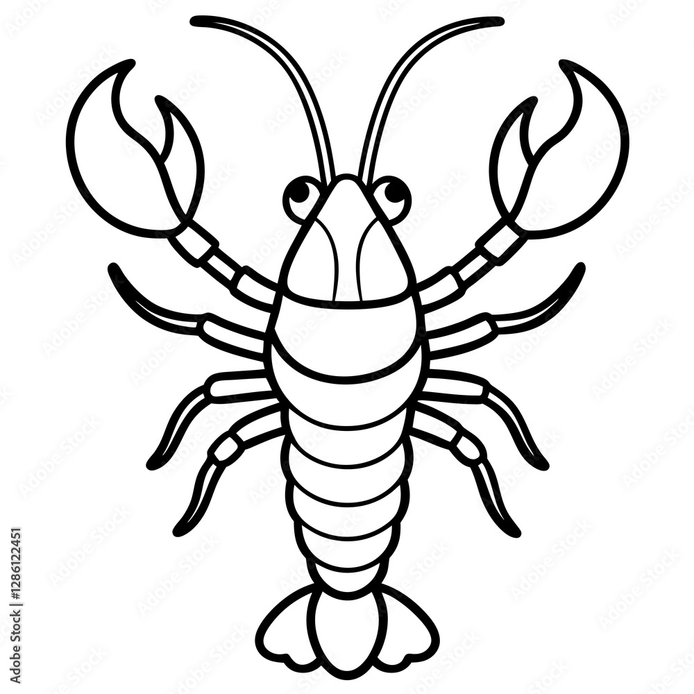 Single-Line Lobster Vector Illustration Single-Line Lobster Vector Illustration
