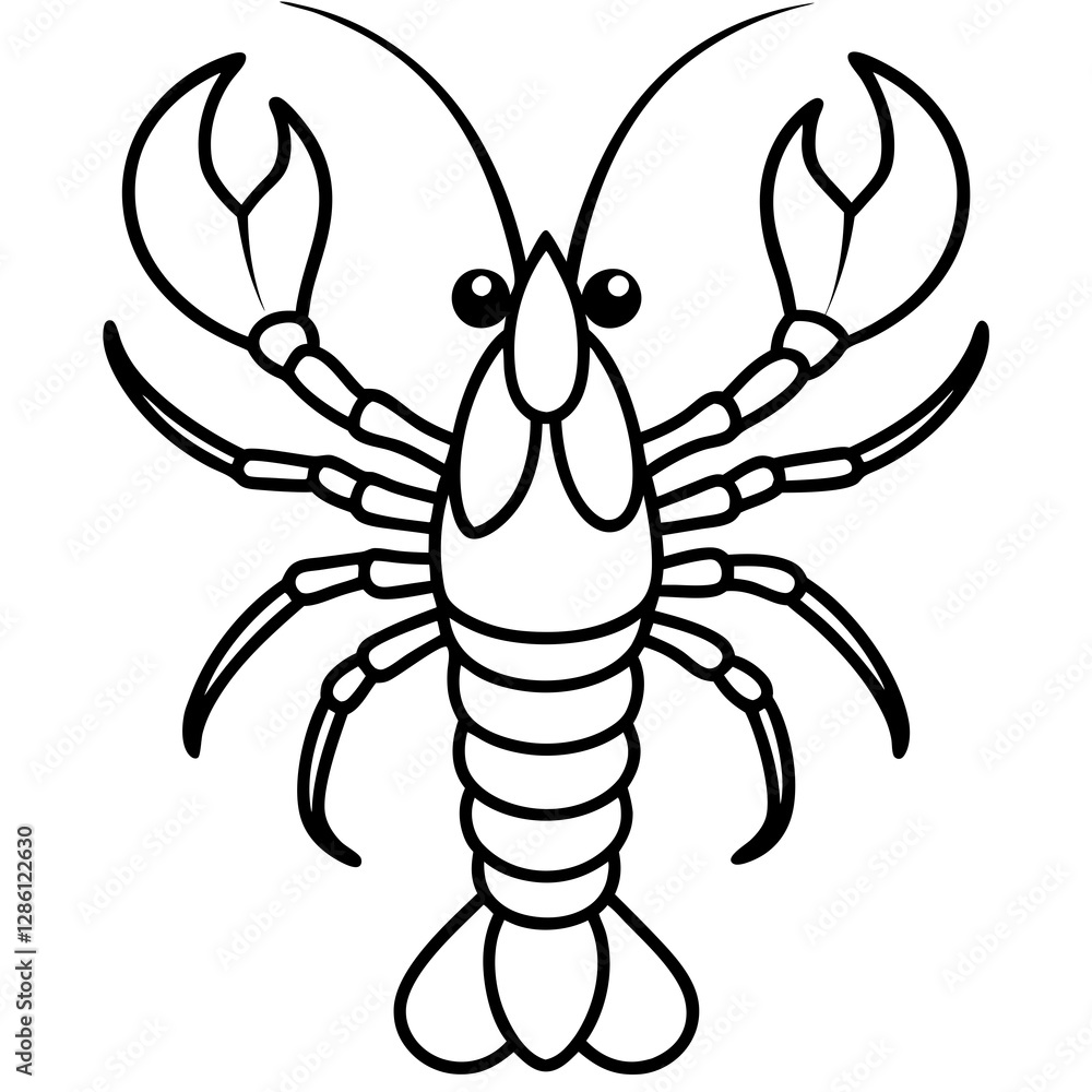 Single-Line Lobster Vector Illustration Single-Line Lobster Vector Illustration