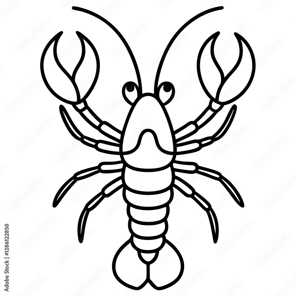 Single-Line Lobster Vector Illustration Single-Line Lobster Vector Illustration