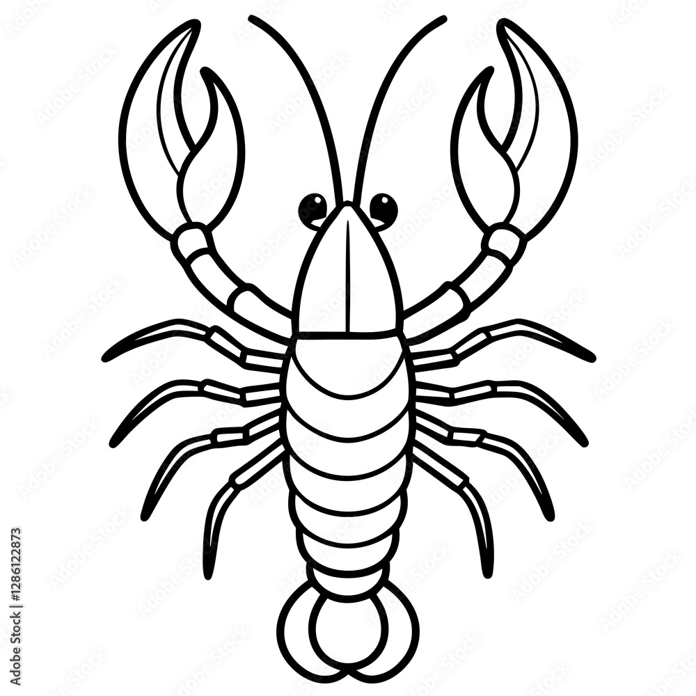 Single-Line Lobster Vector Illustration Single-Line Lobster Vector Illustration