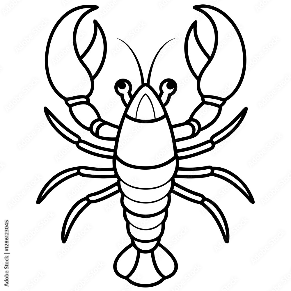 Single-Line Lobster Vector Illustration Single-Line Lobster Vector Illustration