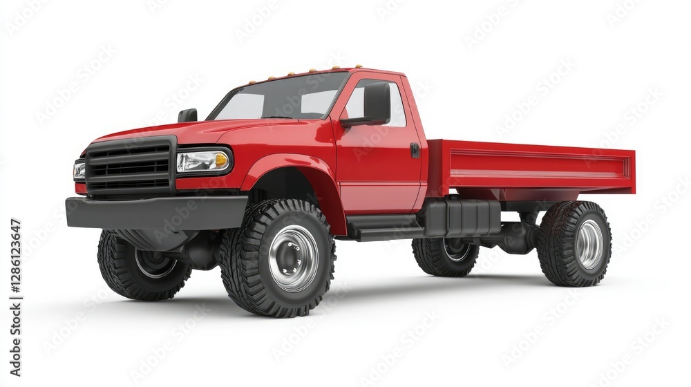 Robust Red Pickup Truck Isolated in Studio Shot with Front View and Luxury Cargo Capacity Robust Red Pickup Truck Isolated in Studio Shot with Front View and Luxury Cargo Capacity